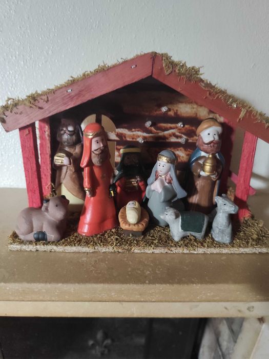 Presépio completo com guta e luz a pilhas