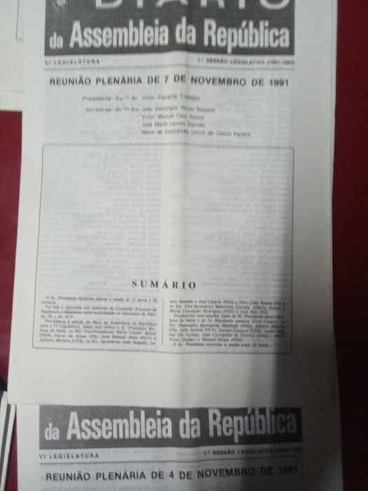 Diário Republica. Plenário da VI legislatura!