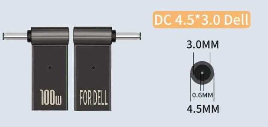 Адаптер для ноутбука DC to Type-C для павербанка переходник Dell HP As