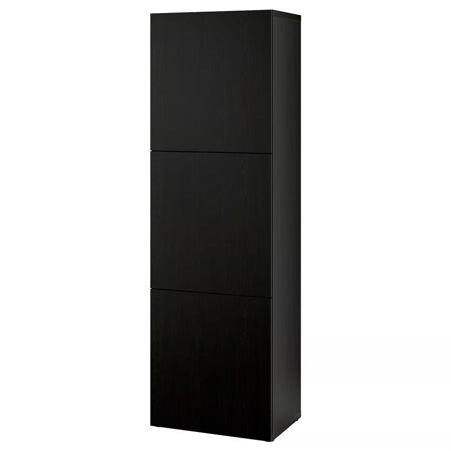 Estante com portas (preto-castanho)