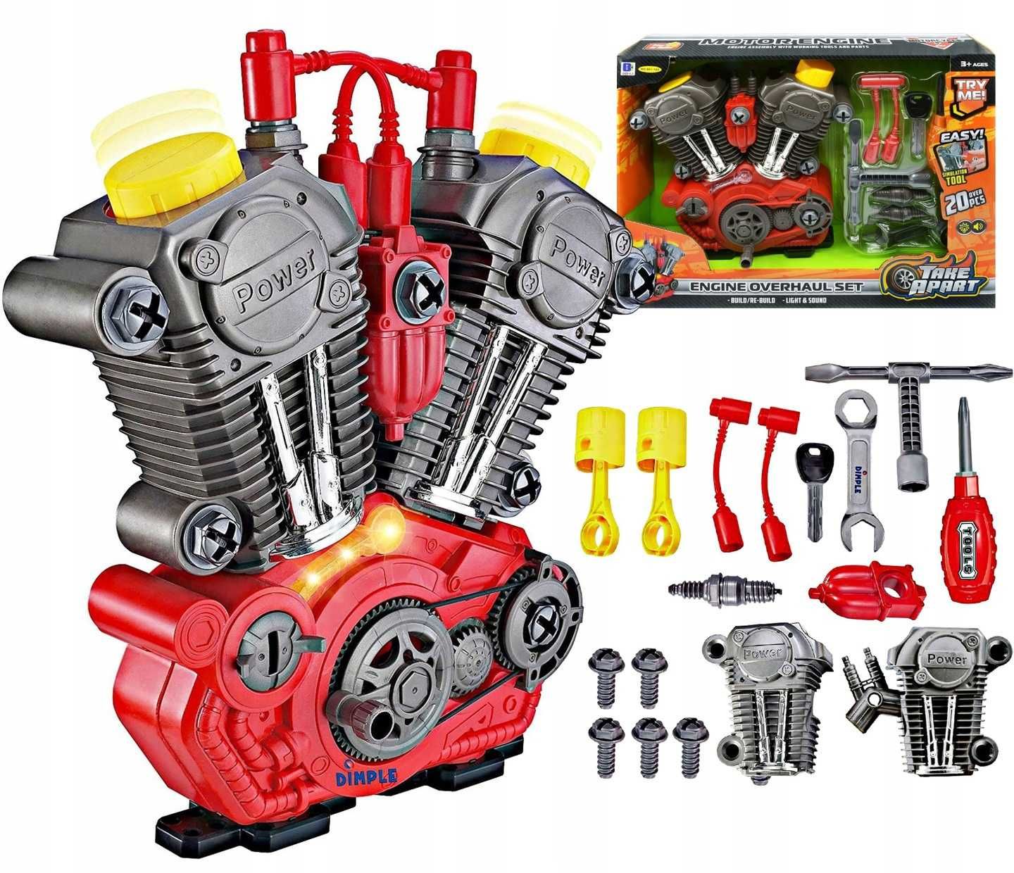 Silnik dla dzieci do skręcania rozkręcania mechanik konstruktor