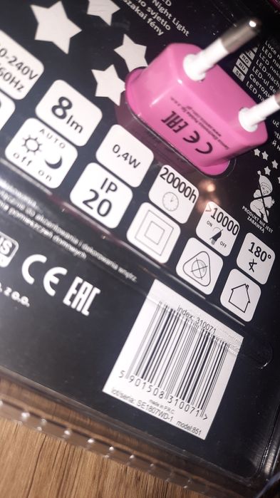 Lampka nocna rozowa led