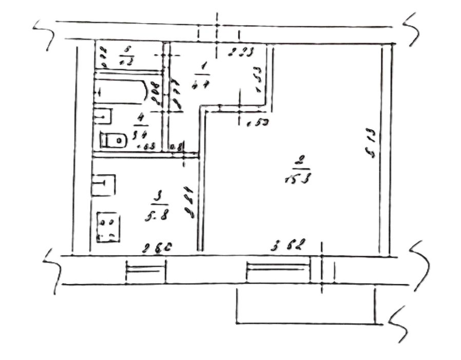 Однокімнатна квартира, 2-й поверх, житловий стан — м. Покров