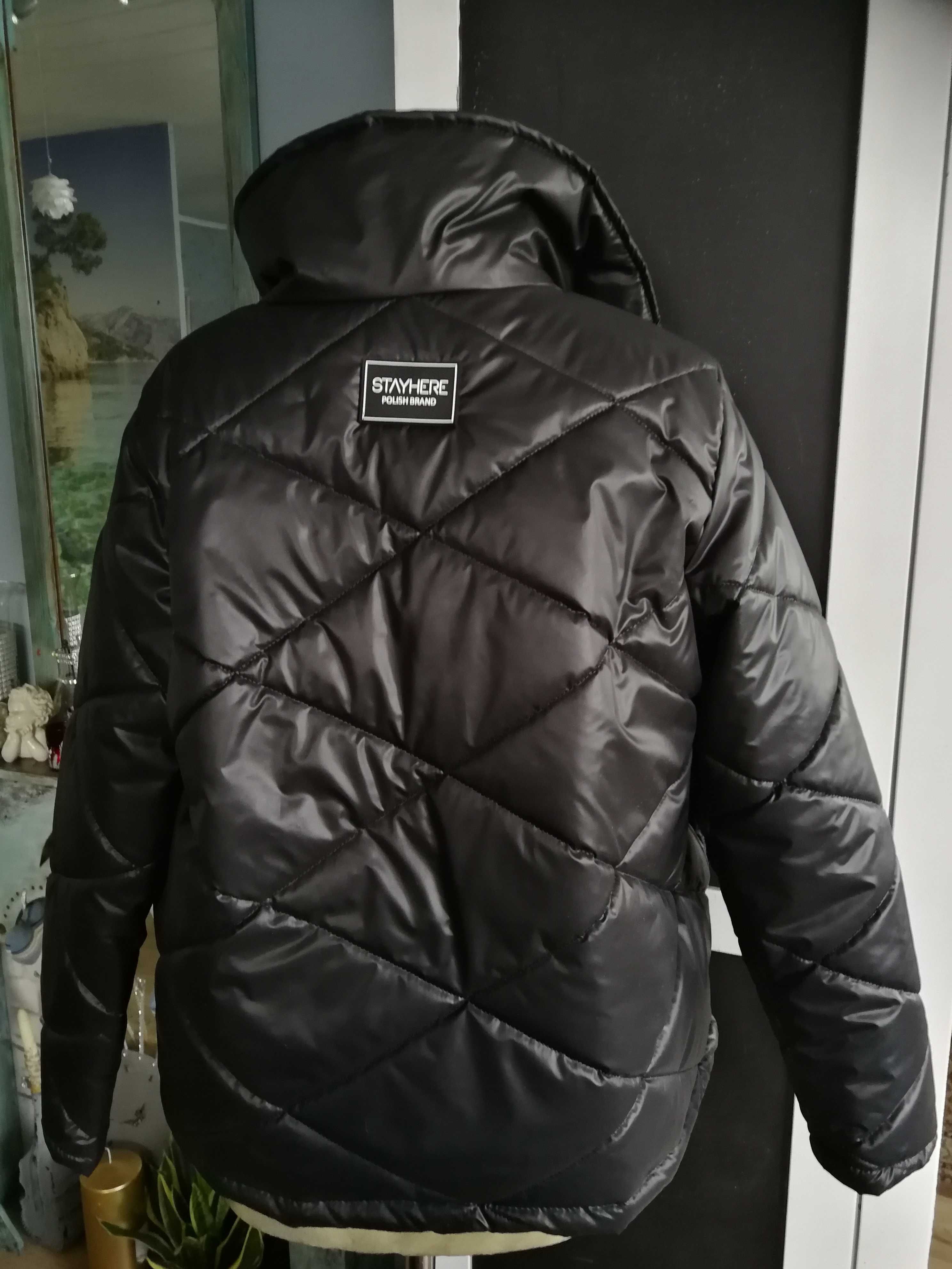 XL L  Kurtka pikowana bomberka z kieszeniami