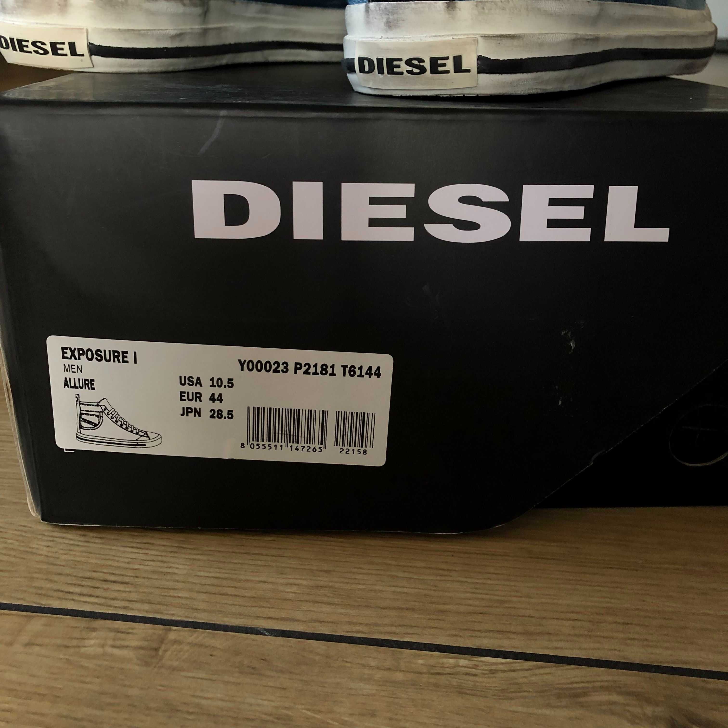 Nowe oryginalne trampki Diesel EXPOSURE I wysokie denim blau