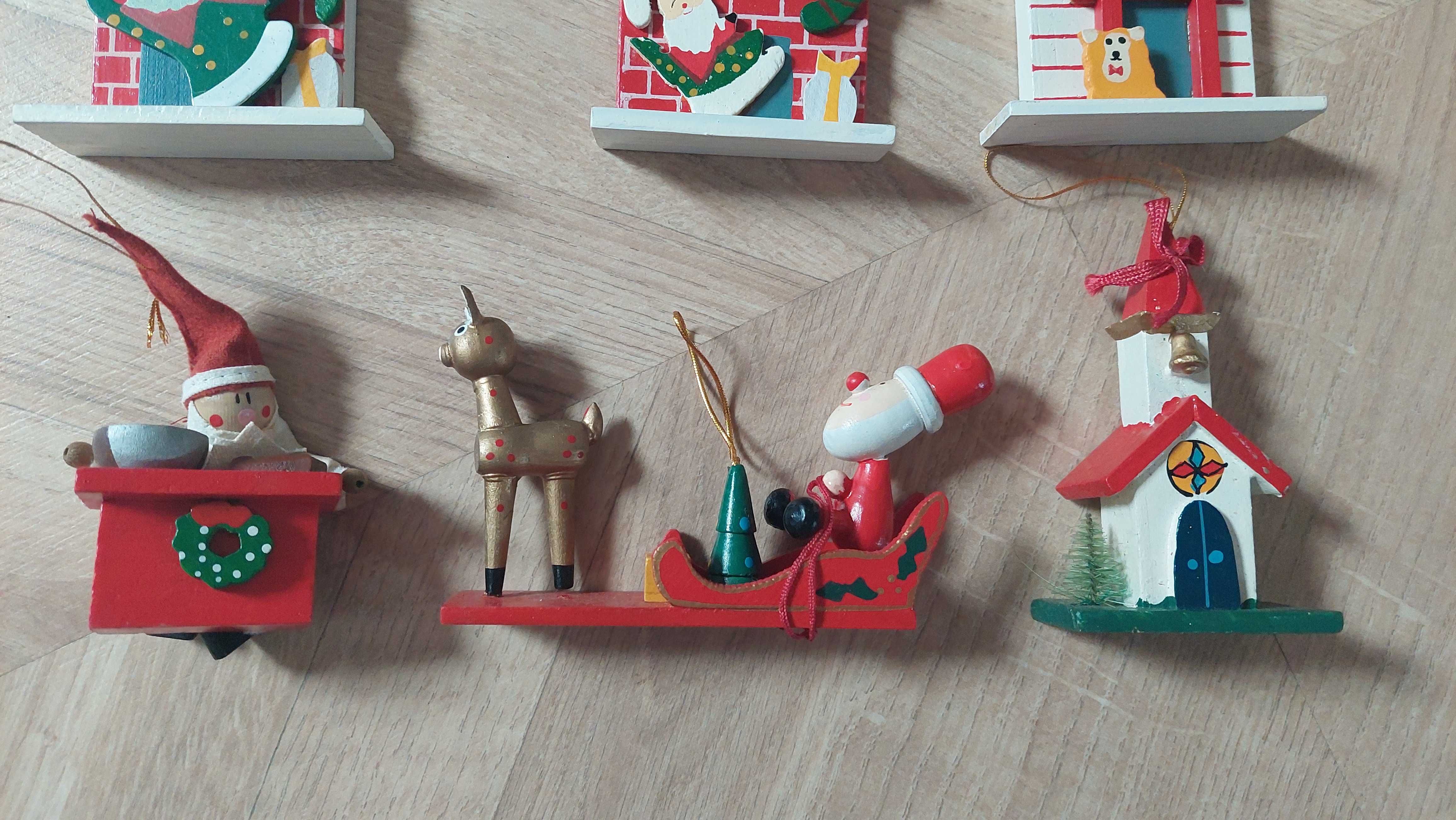 Enfeites de natal vintage, em madeira
