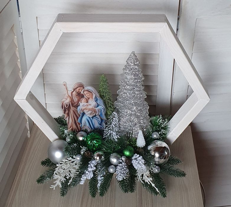 Szopka bożonarodzeniowa, stajenka, hexagon, święta rodzina