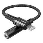 Acefast kabel audio Mfi Lightning - 3,5mm mini jack (żeński) 18cm, Aux