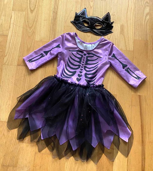 Strój przebranie Halloween sukienka+maska 3-4 lata