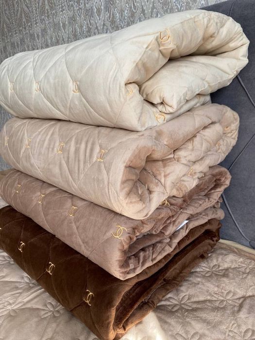 Покривало велюрове двостороннє стьобане Найнищі ціни