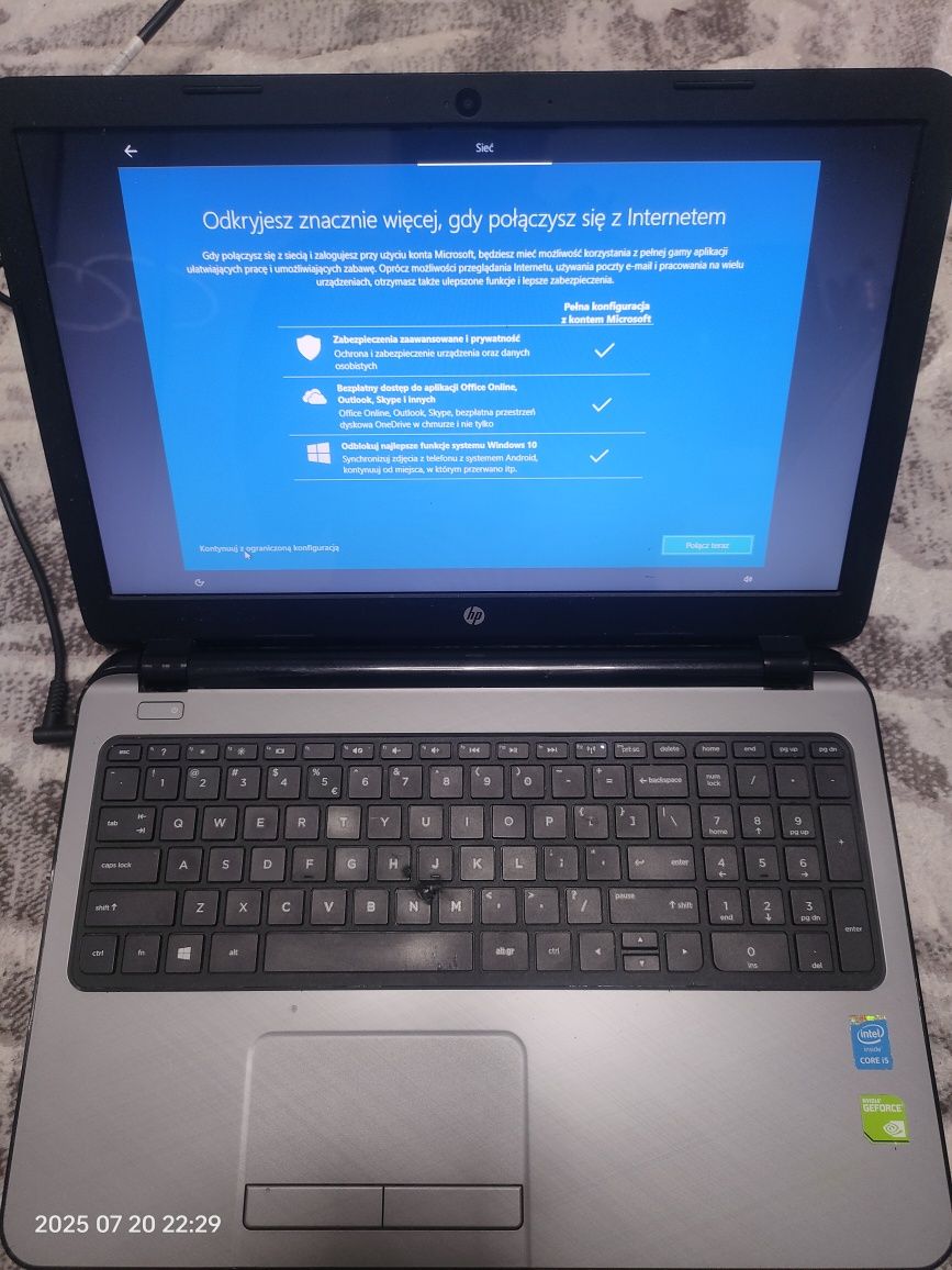 Laptop HP do gierek i interentu Karta Nvidia
