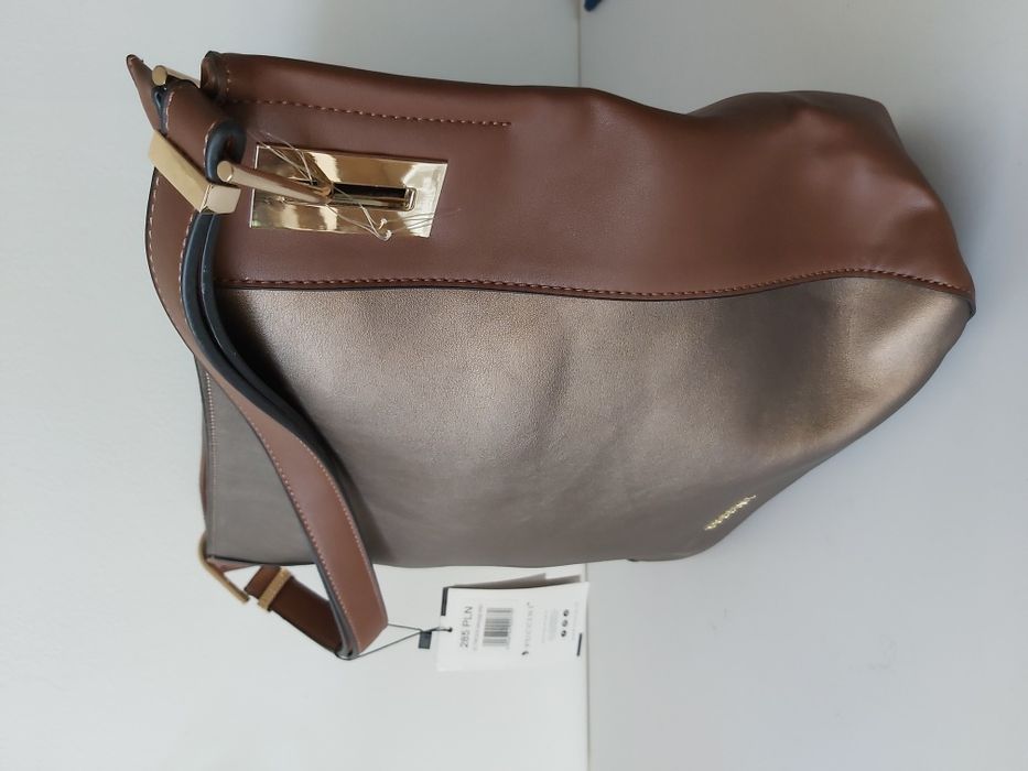 Torebka PUCCINII shoperka czarna brązową torba PROMOCJA