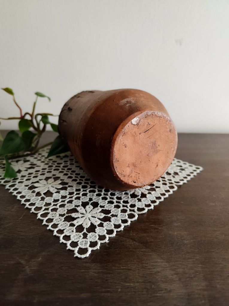 Gliniany wazon butelka w stylu rustykalnym, Vintage, Boho