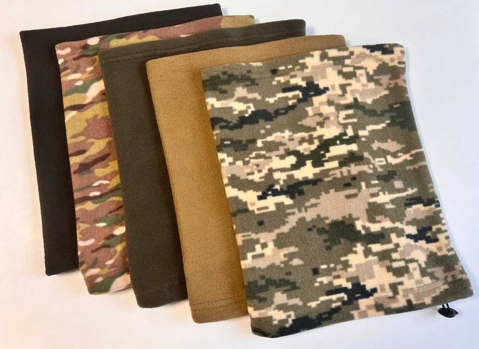 Комплект зимовий фліс шапка + баф ,  балаклава койот (пісочний)