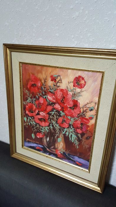Obraz olejny kwiaty