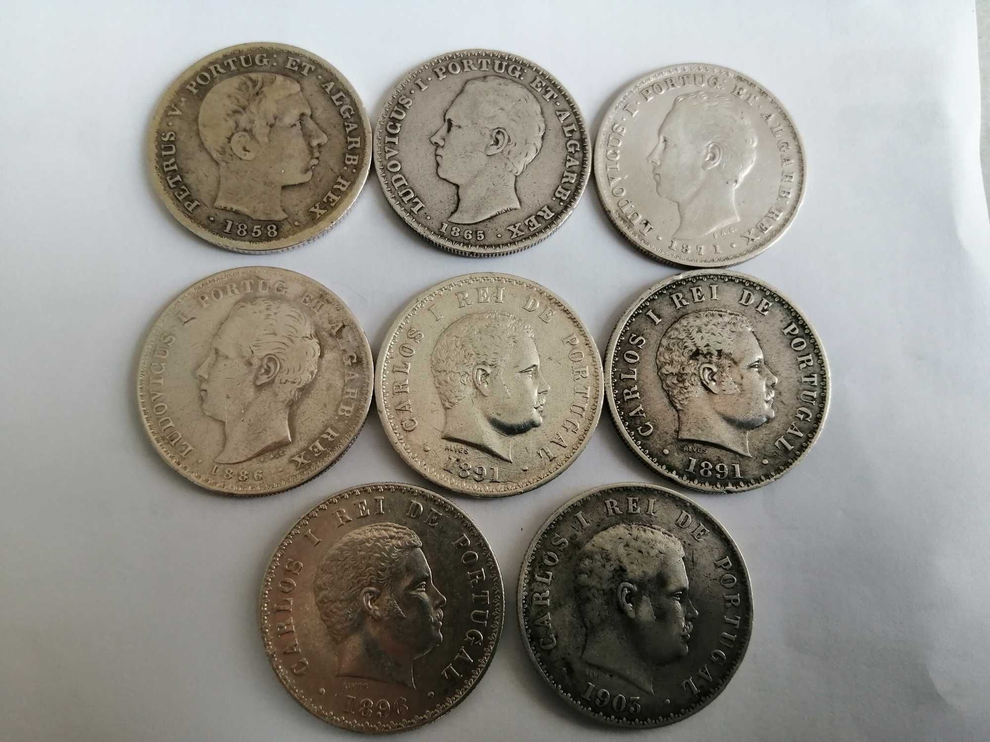 Moedas de prata 916,6 de 500 réis, D. Carlos.