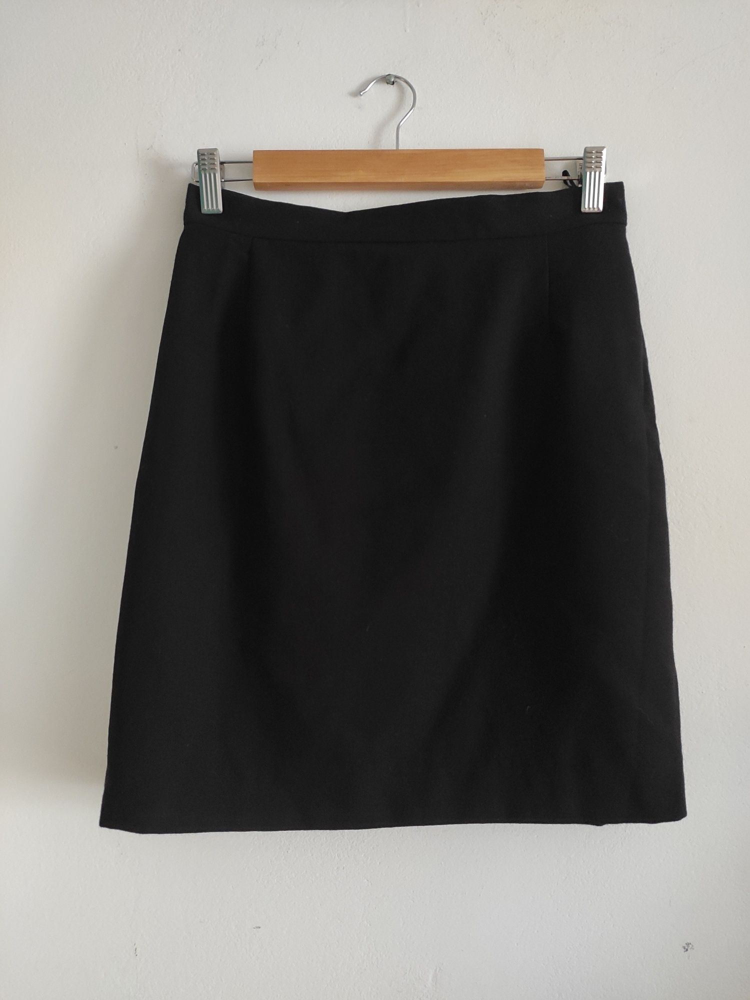 Komplet marynarka żakiet spódniczka spódnica mini czarna czarny S 36 8