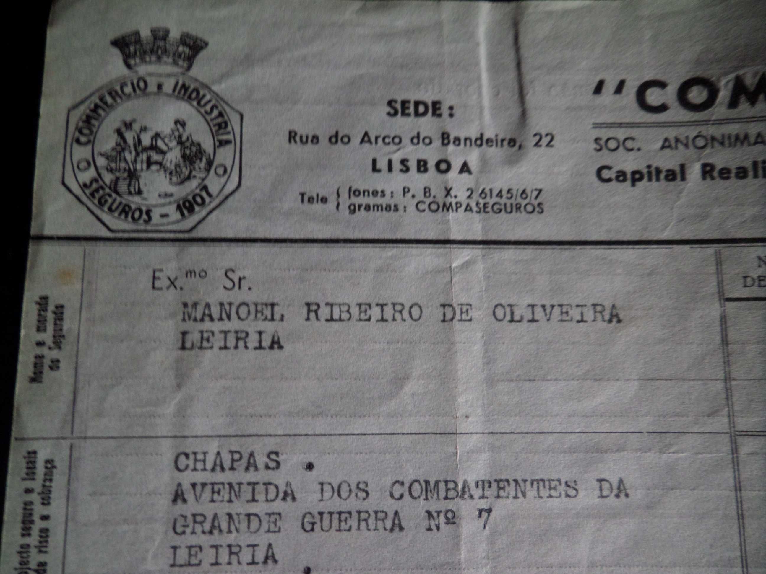 Documento : 'Recibo' do Ano  1949