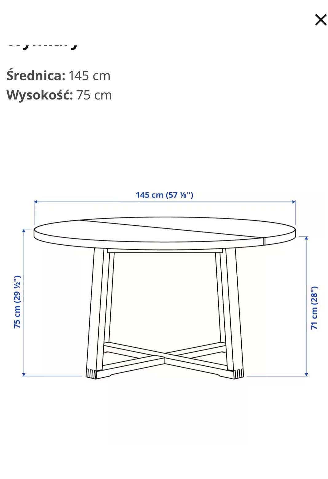 Stół okrągły MÖRBYLÅNGA Ikea.