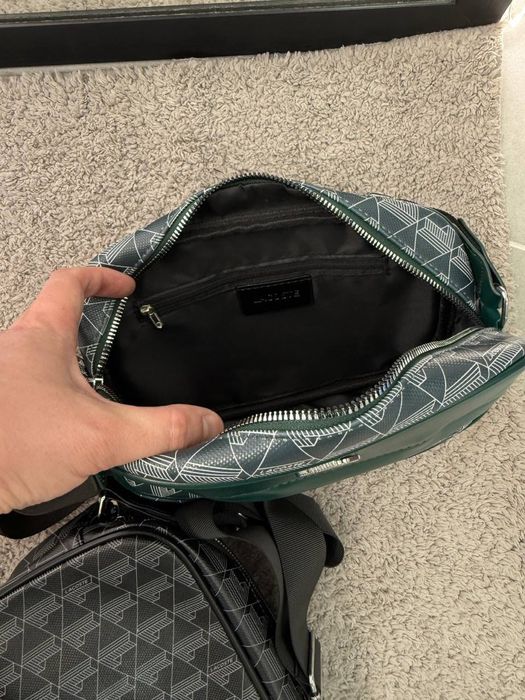 Месенджер Lacoste/ сумка лакосте чорна/ бананка лакост через плече