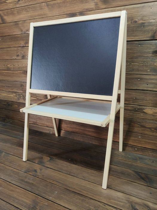 Мольберт дитячий магнітний двохсторонній на 4х ніжках, дерев'яний,3в1.