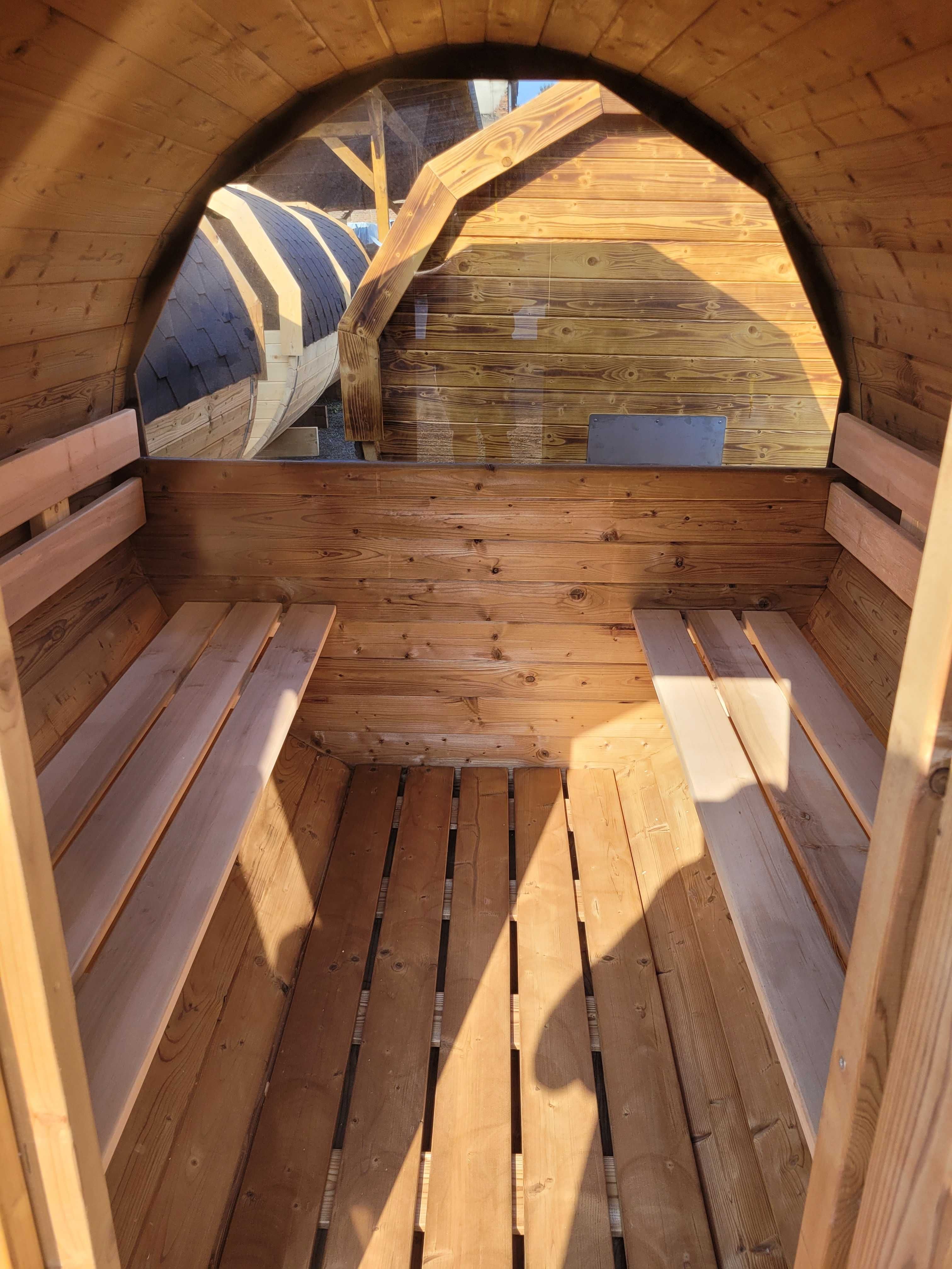 sauna "BECZKA" drewniana*ogrodowa* 200 cm *świerkowa*