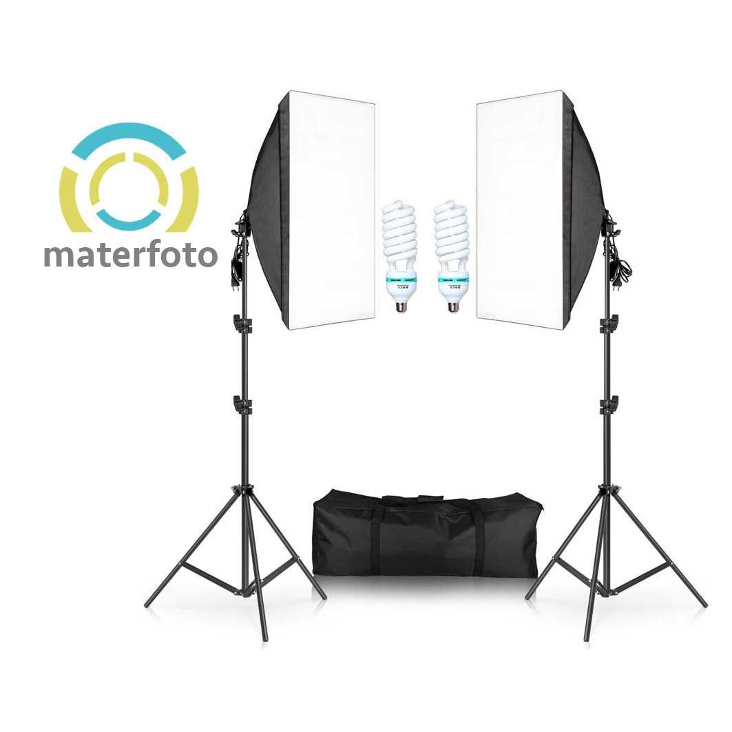 (NOVO) Kit iluminação Estúdio 2x Softbox + 2x 135W + 2x Tripé Foto