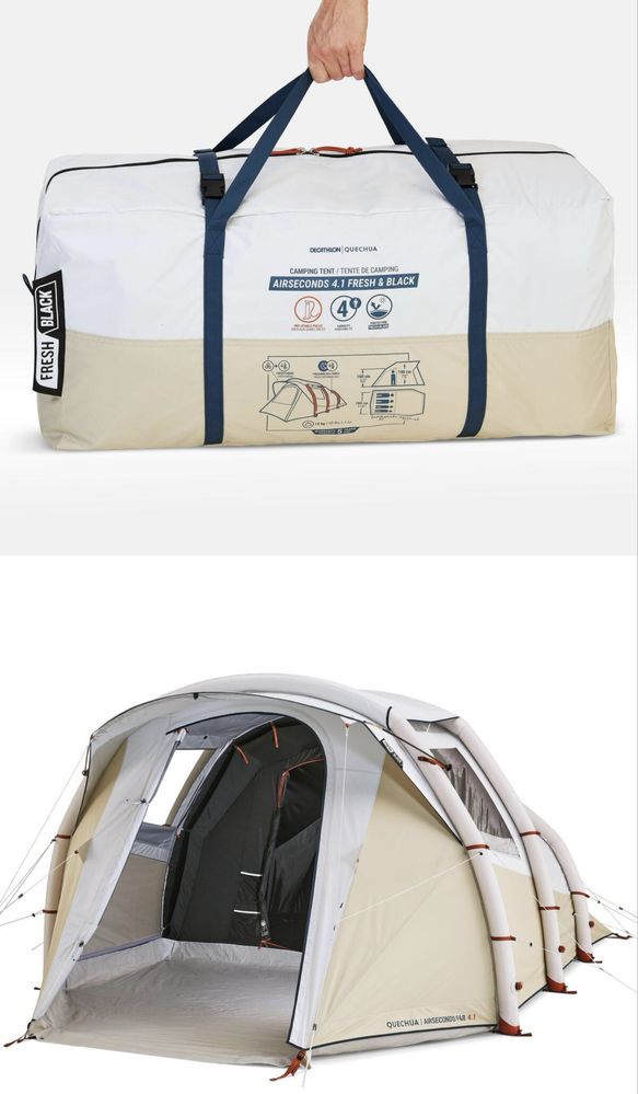 Namiot Decathlon Quechua Air Seconds 4.1 F&B - dmuchany (jak NOWY)