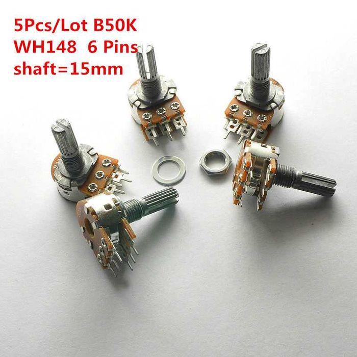 5 Potenciómetros B50K (50k ohms) 6 pinos
