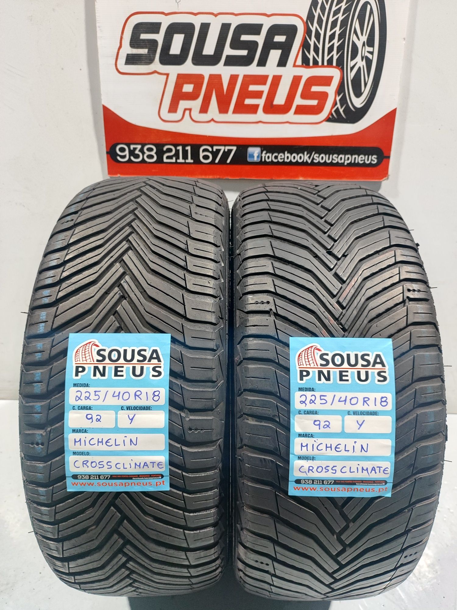2 pneus semi novos 225-40R18 Michelin - Oferta dos Portes