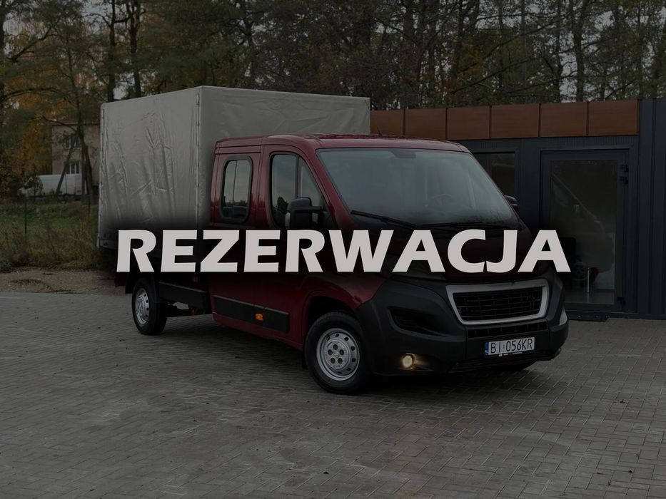 Peugeot Boxer 2.2 HDI 120KM / 95.880KM 2020R / Doka Brygadówka Podwójna Kabina 7-osobowa / Bezwypadkowa  Zarejestrowany w PL / Bezwypadkowy