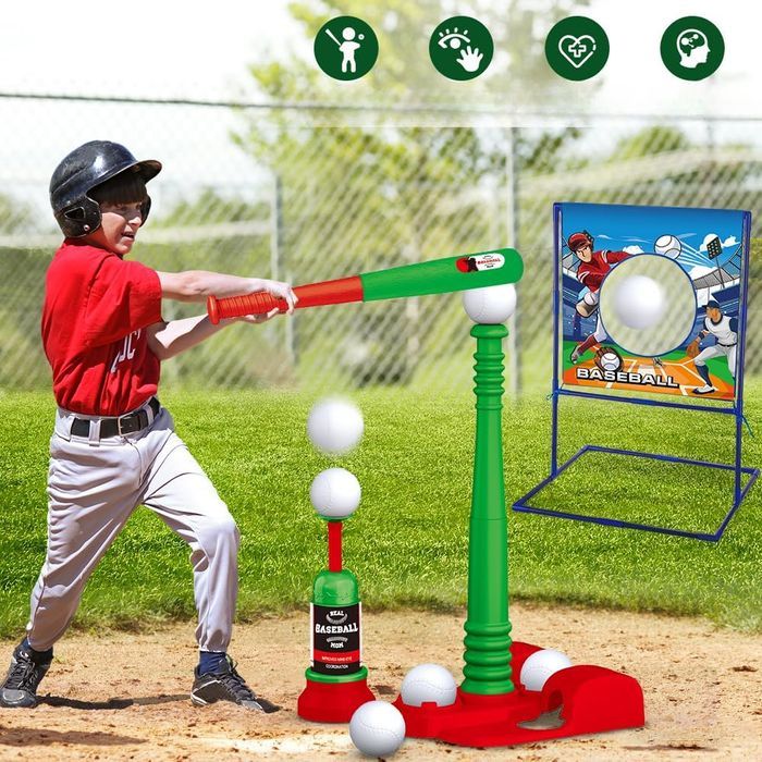 VATOS Zestaw do Gry w Baseballa dla Dzieci z Regulowaną Wysokością