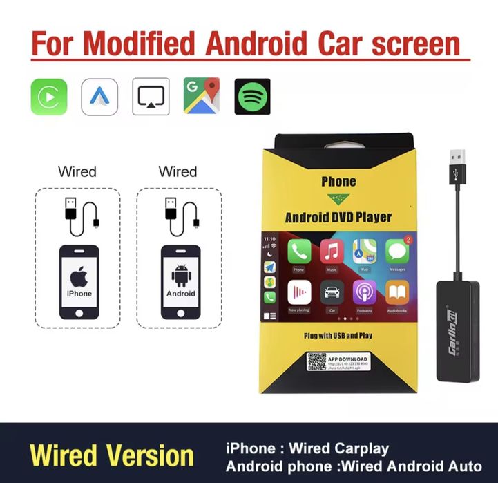 Carplay и Android Auto адаптер для Andoid магнітоли в авто