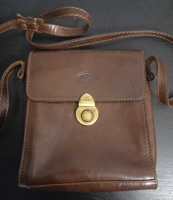Brązowa torebka listonoszka skórzana
