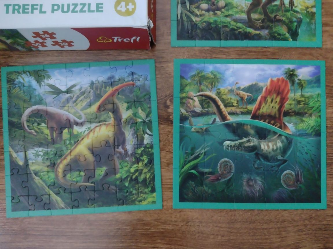 7 x puzzle dla 4-latka Bing i dinozaury 20-70 elementów