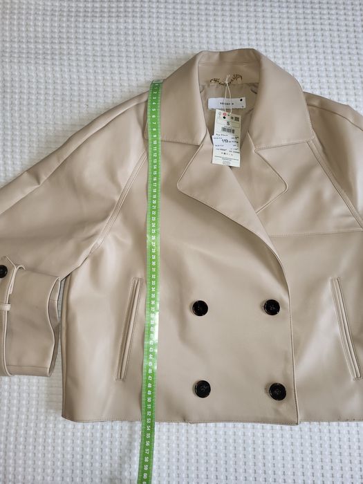 Kurtka Reserved beżowa oversize ekoskóra