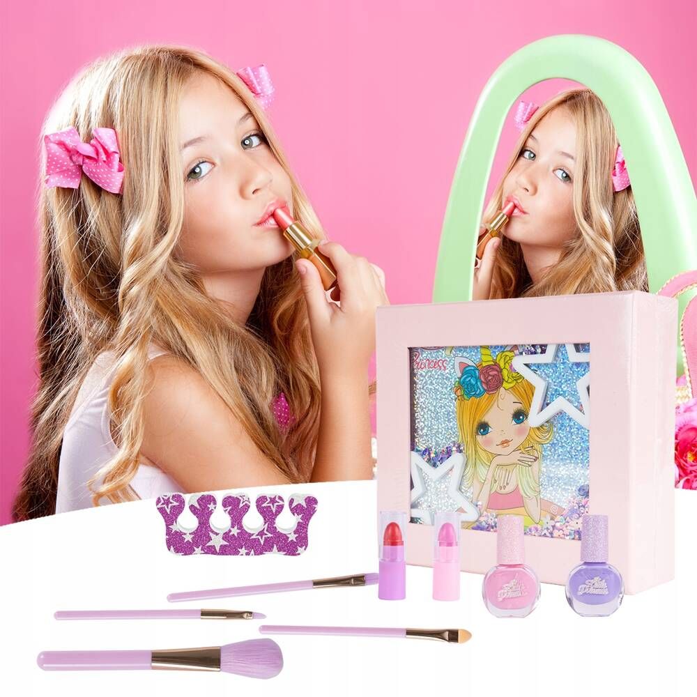 Zestaw Kosmetyków Do Makijażu I Paznokci Cienie Lakiery Dla Dzieci