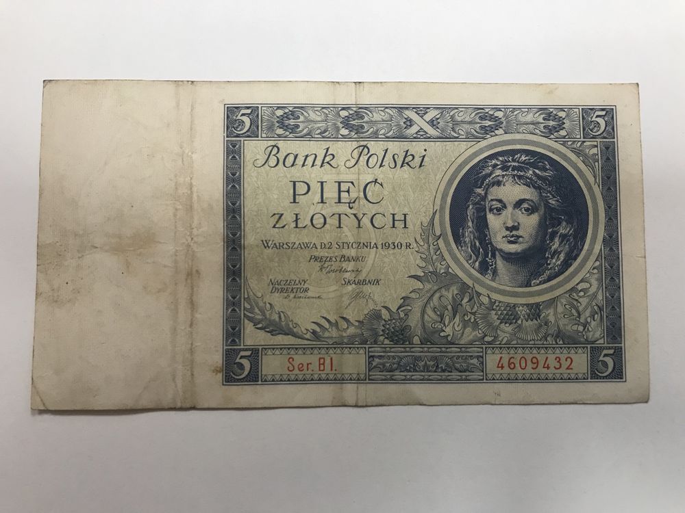 Banknot kolekcjonerski 5zł 1930r.