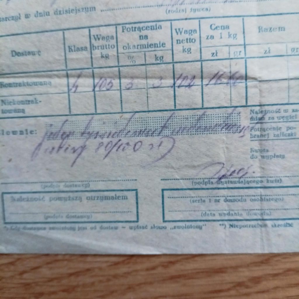 84. Stare kwity dostawy towarów do GS z 1959 r. -   2 sztuki