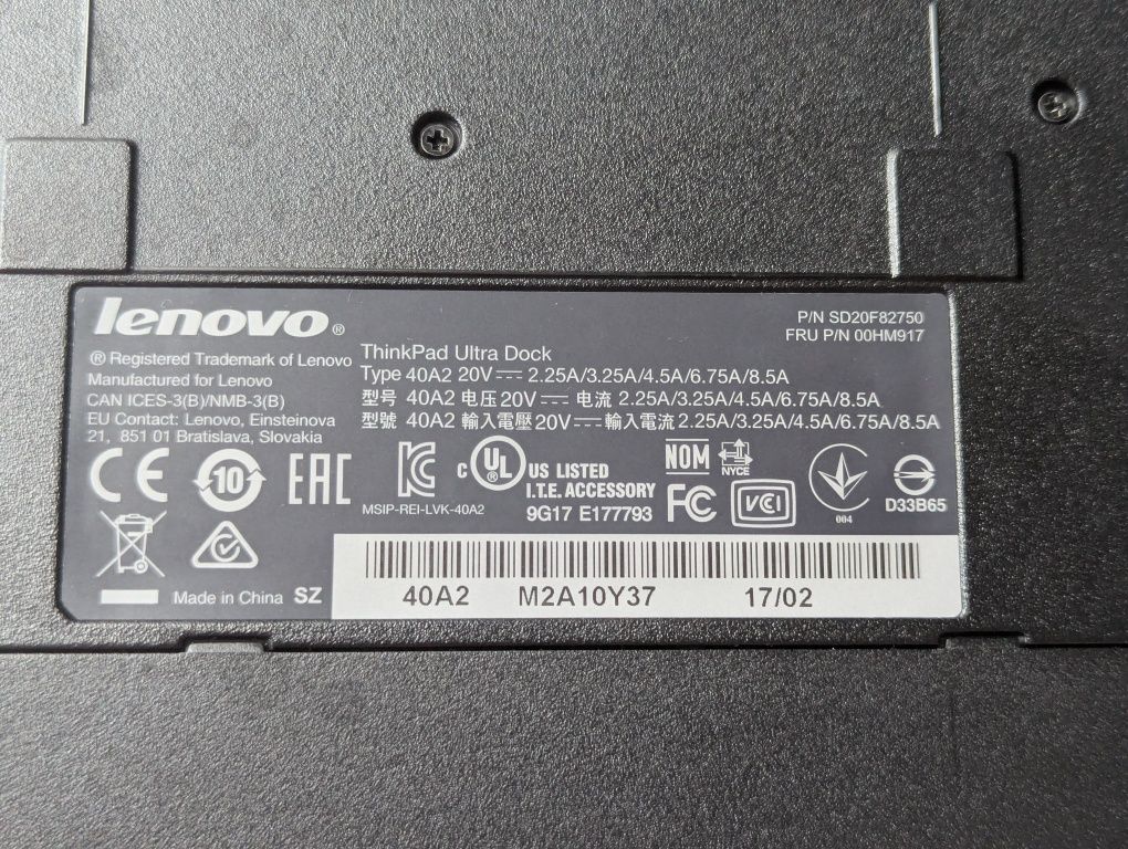 Stacja dokująca Lenovo ThinkPad Ultra Dock 40A2 z zasilaczem 90W