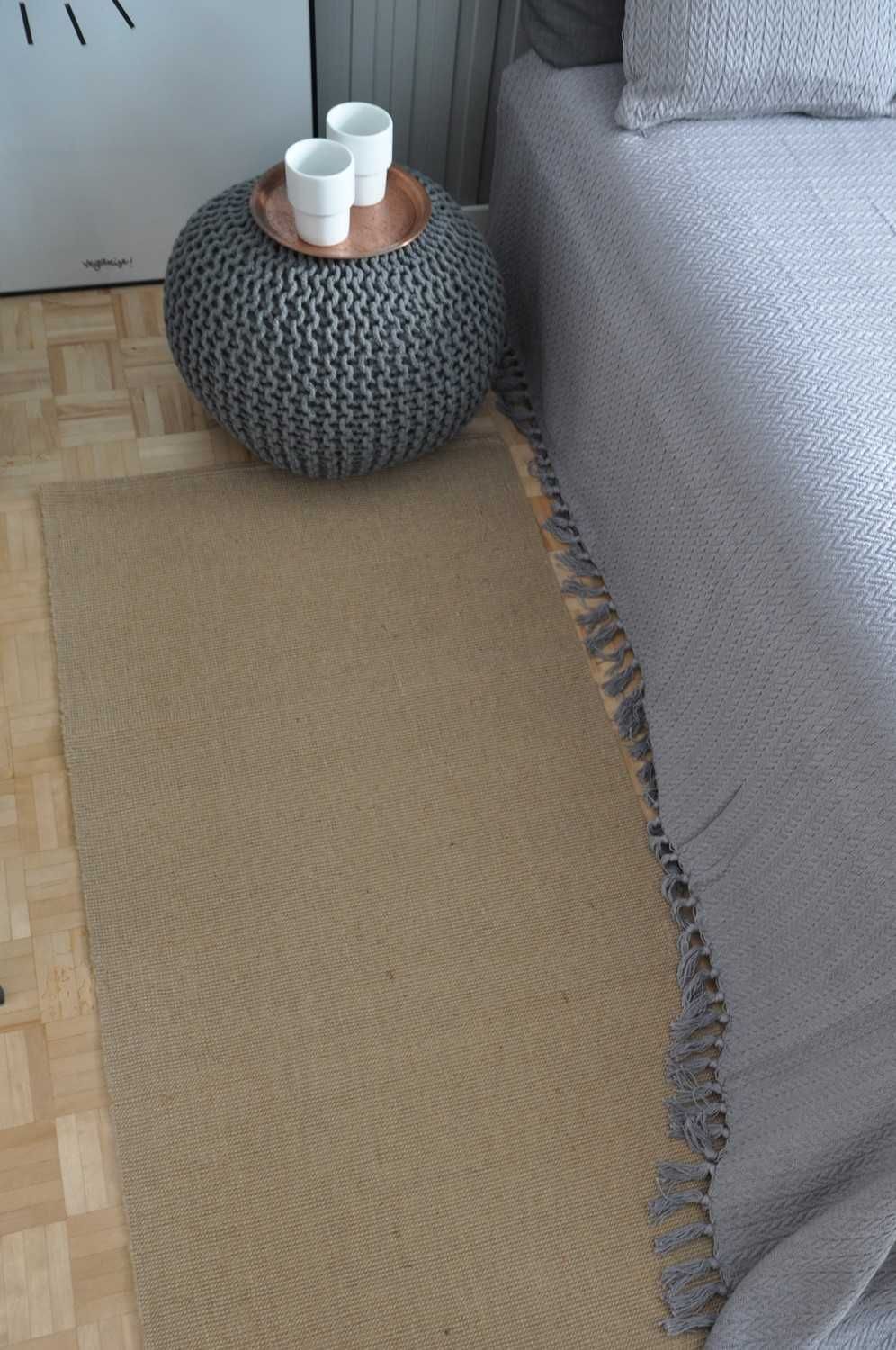 Dywan z juty 70x130 chodnik do przedpokoju jutowy naturalny BOHO eko