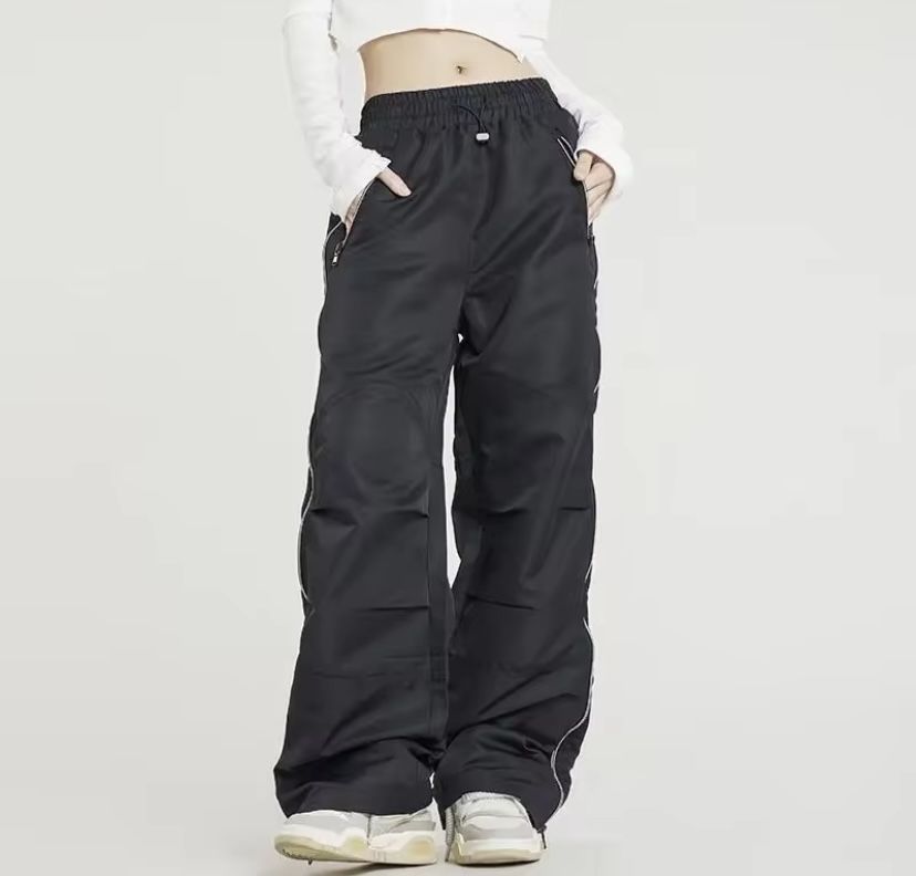 Штаны широкие со змейками по бокам  high street haradjuku