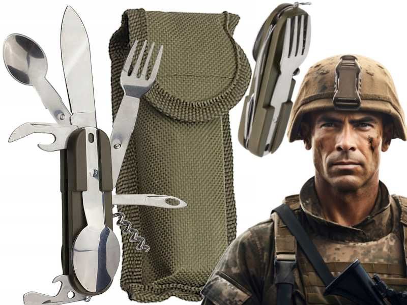 Multitool 7w1 Poręczny Niezbędnik Wielonarzędziowy Sztućce Survival