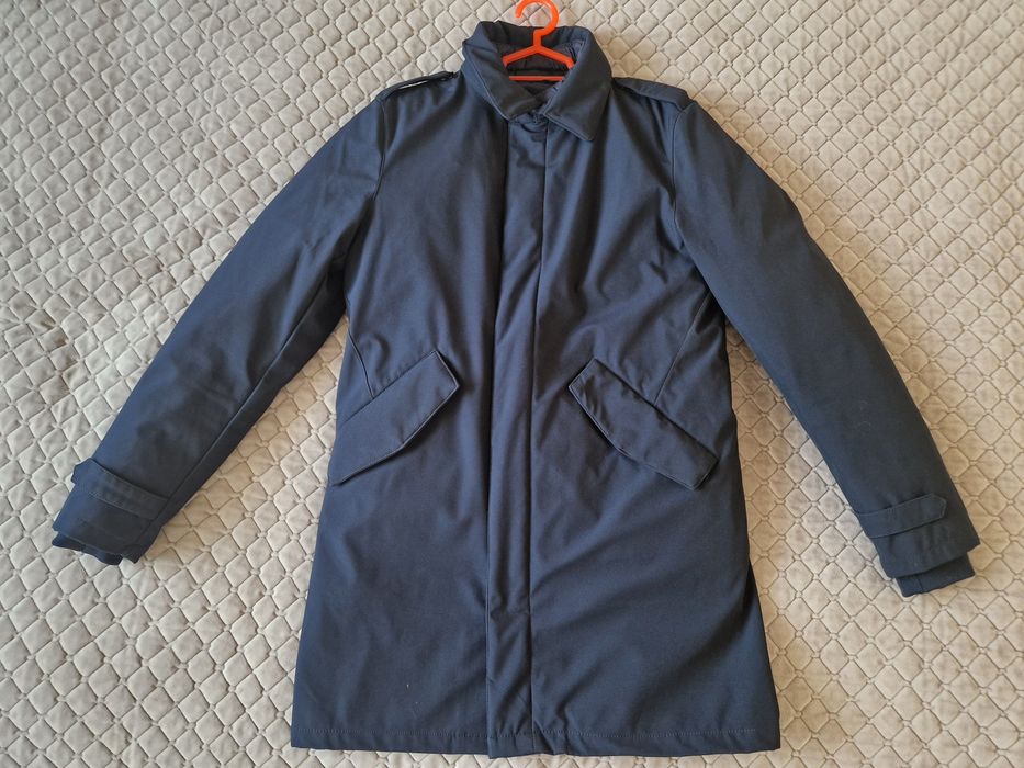 Elegancki ciepły męski płaszcz r M