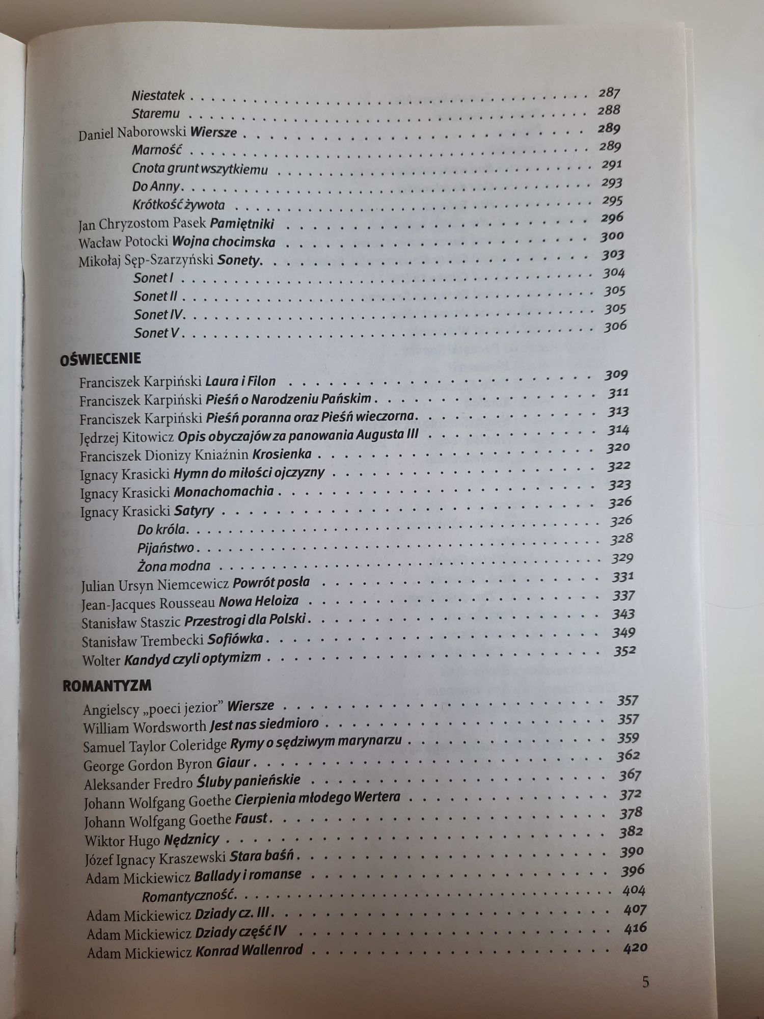 Opracowania lektur i wierszy dla klasy 1-2 liceum i technikum