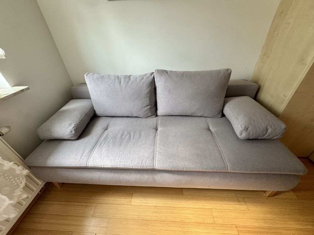 Sofa 3-osobowa z funkcją spania i pojemnikiem - tanio!