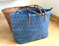Niebieska torebka torba shopper na ramię