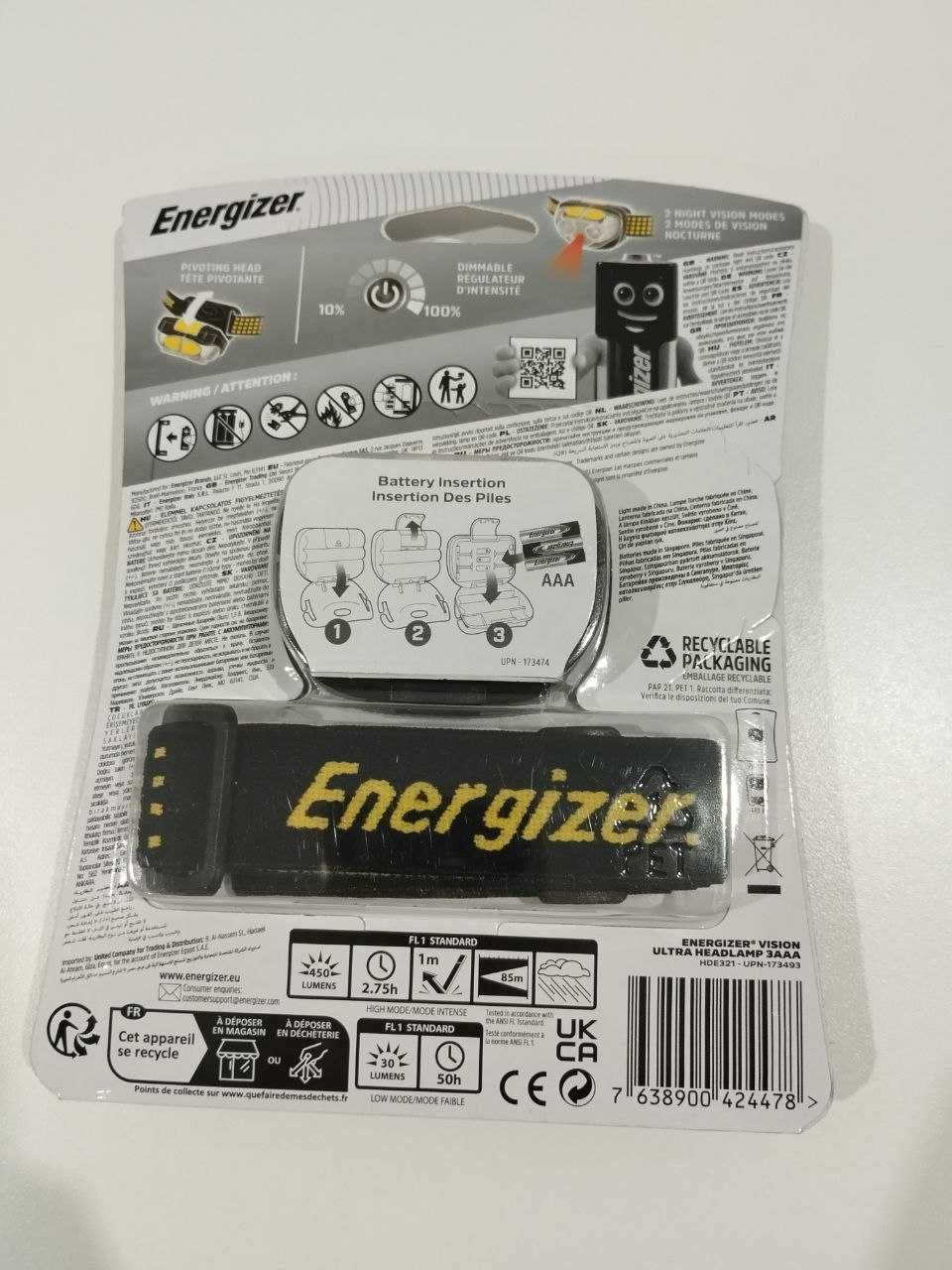 Latarka czołowa Energizer Vision Ultra 450lm IPX4