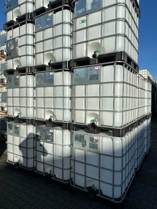 Zbiorniki używane umyte, czyste 1000L na palecie plastikowej