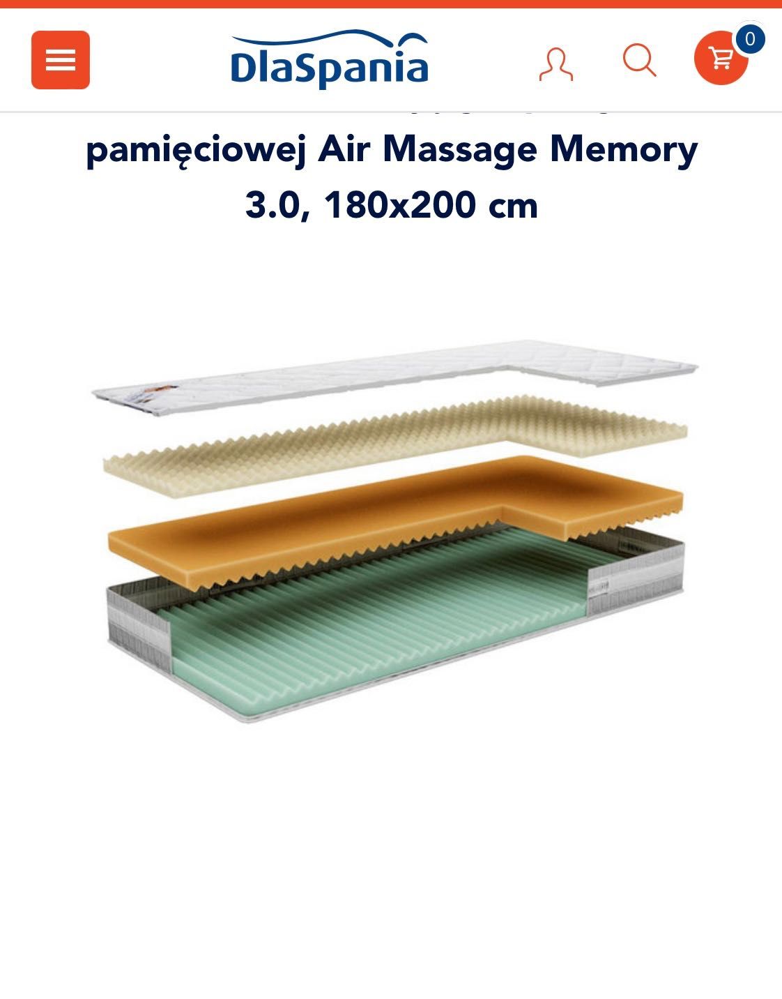 Komfortowy Materac 180x200 Air Massage Memory - jak nowy